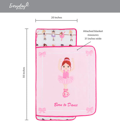 Everyday Kids Toddler Nap Mat with Pillow- Born to Dance