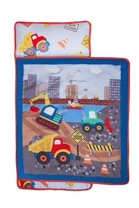 Everyday Kids Toddler Nap Mat with Removable Pillow - Under Construction