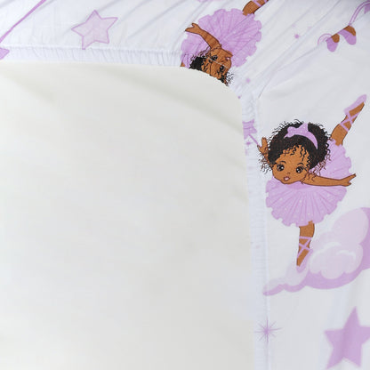 Everyday Kids 2 Piece African American Ballerina Toddler Sheets Set