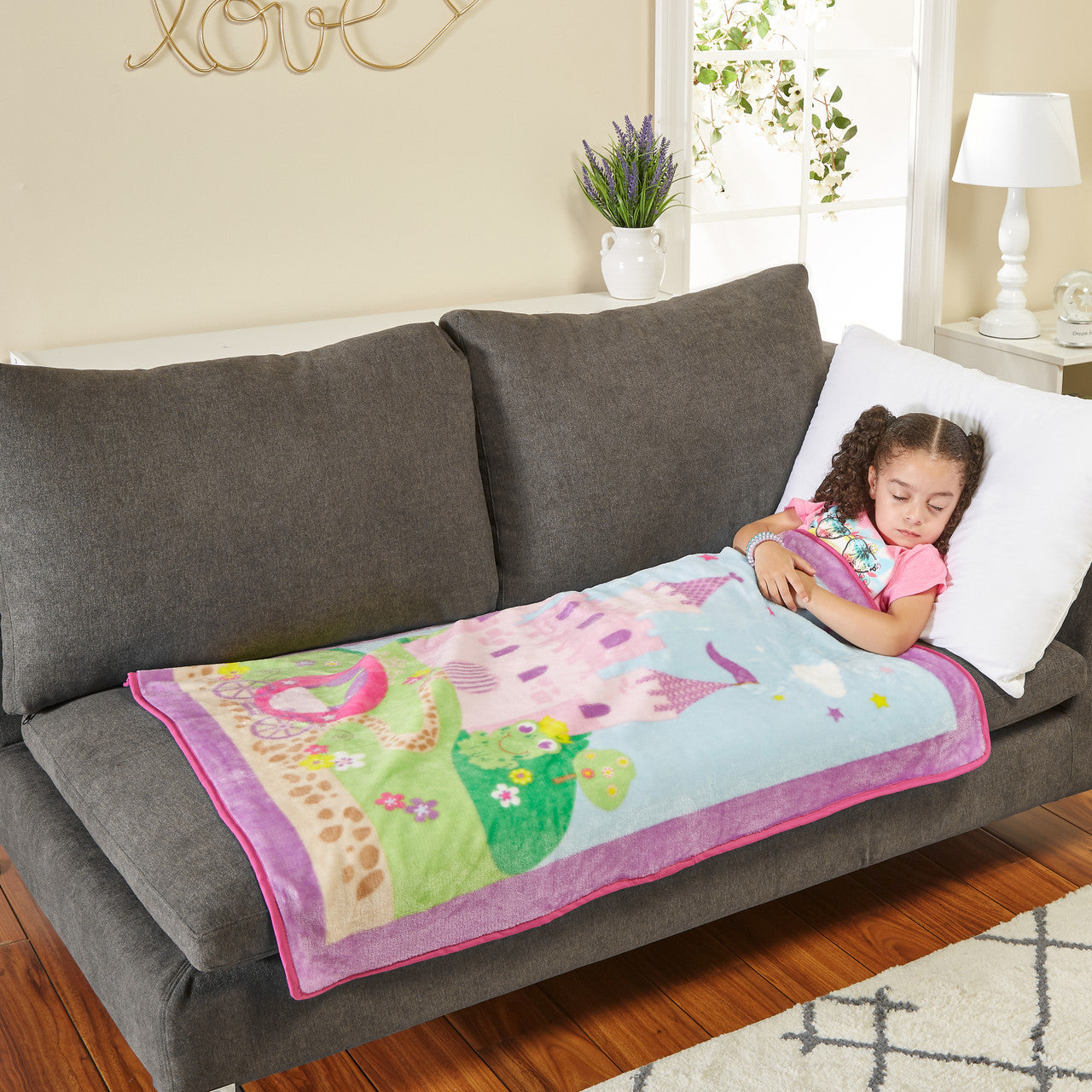 Everyday Kids Toddler Throw Blanket - Princess Storyland