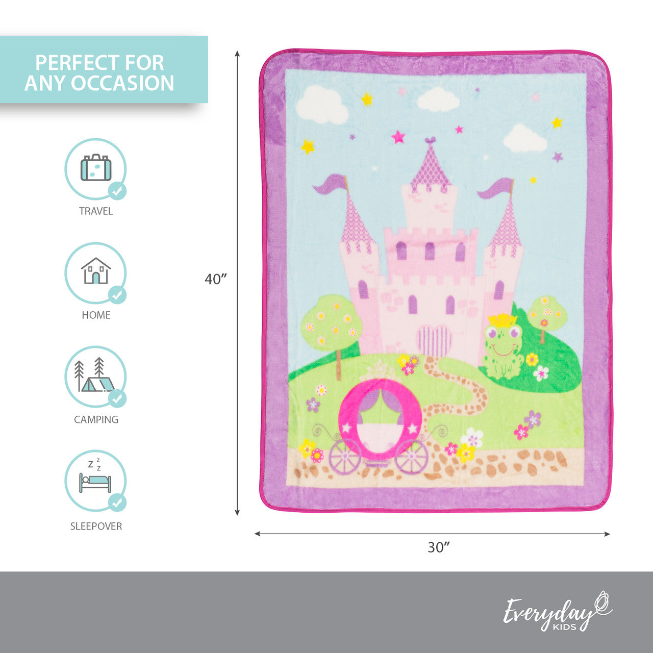 Everyday Kids Toddler Throw Blanket - Princess Storyland
