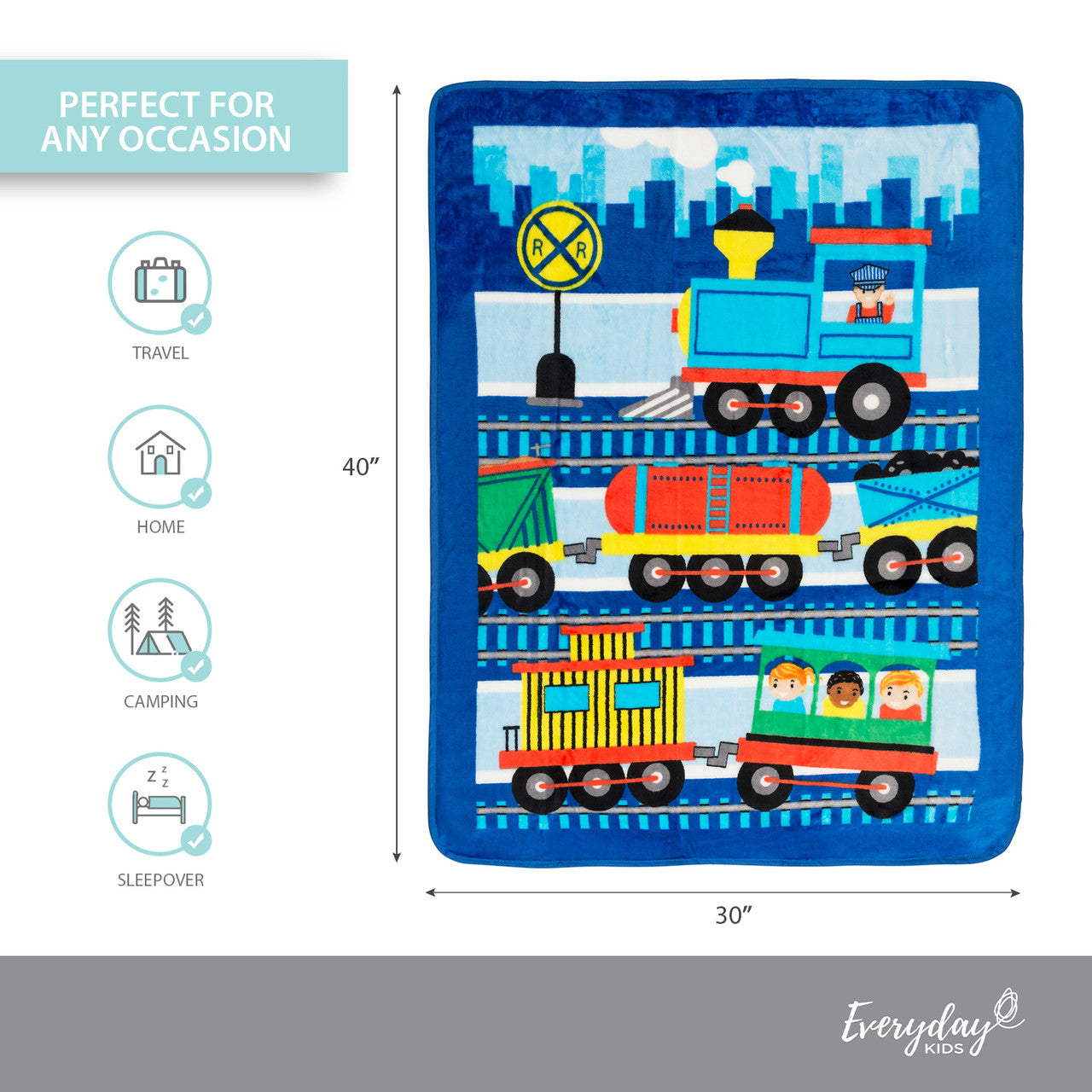 Everyday Kids Toddler Throw Blanket - Choo Choo Train