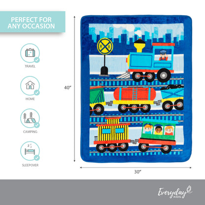 Everyday Kids Toddler Throw Blanket - Choo Choo Train
