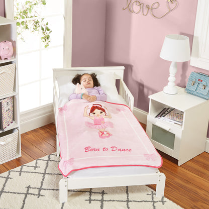 EVERYDAY KIDS Toddler Throw Blanket - Ballerina Born to Dance