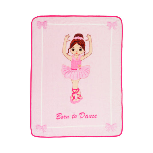 EVERYDAY KIDS Toddler Throw Blanket - Ballerina Born to Dance
