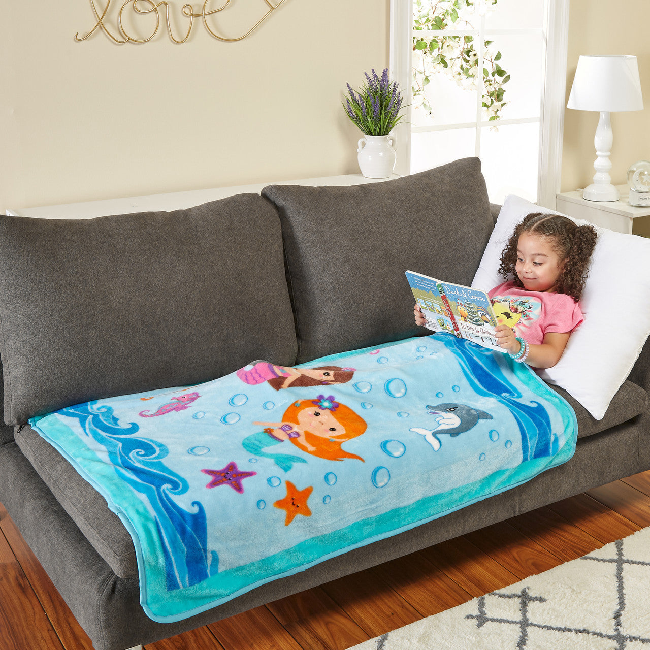 Everyday Kids Toddler Throw Blanket - Mermaids Undersea Adventure