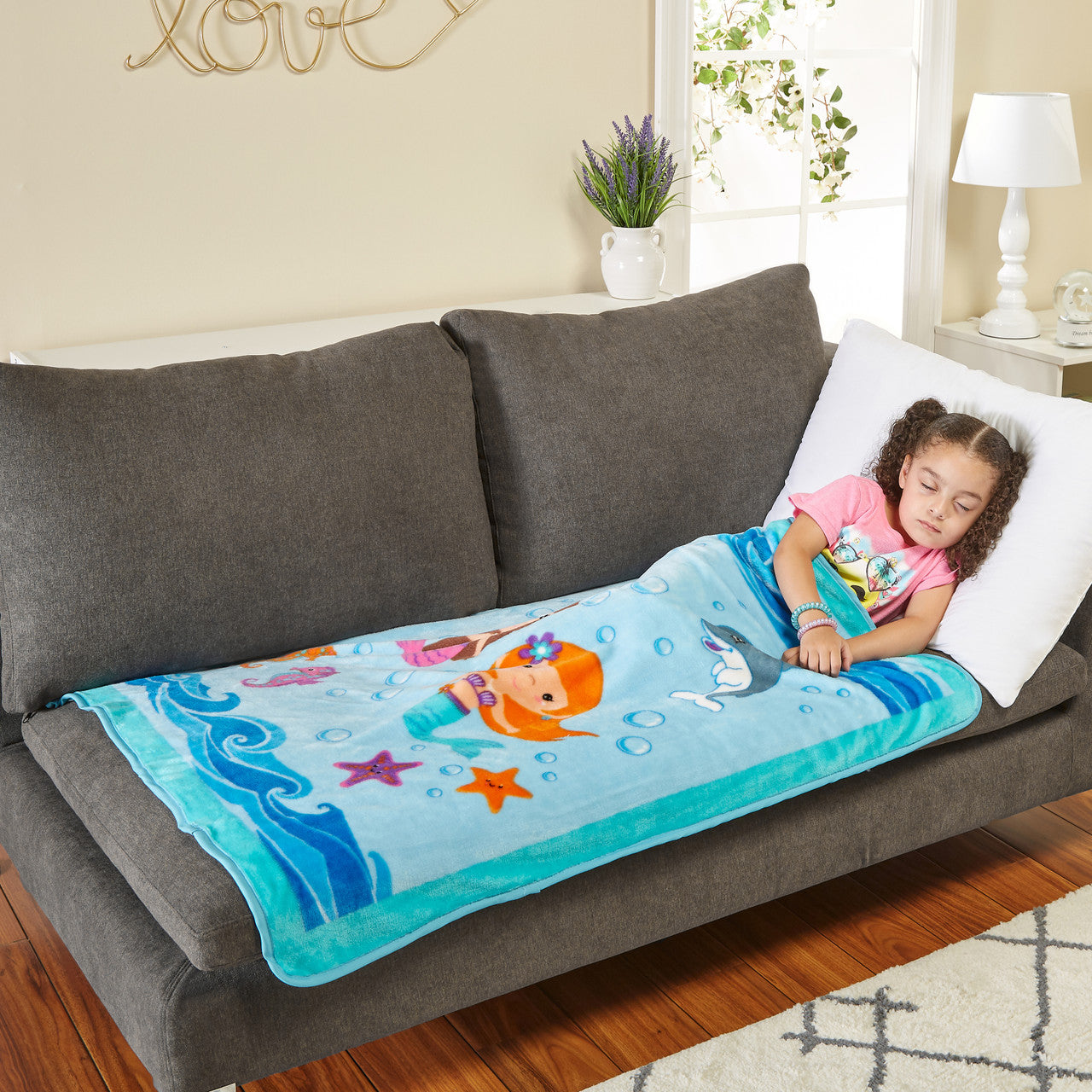 Everyday Kids Toddler Throw Blanket - Mermaids Undersea Adventure