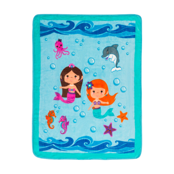 Everyday Kids Toddler Throw Blanket - Mermaids Undersea Adventure