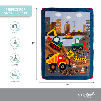 EVERYDAY KIDS Toddler Throw Blanket - Under Construction