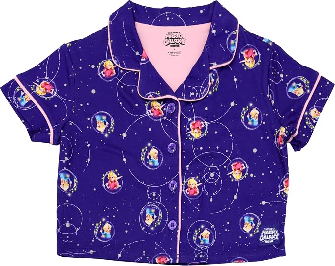 Super Mario Galaxy Movie Princess Peach Short Sleeve Pajama Set