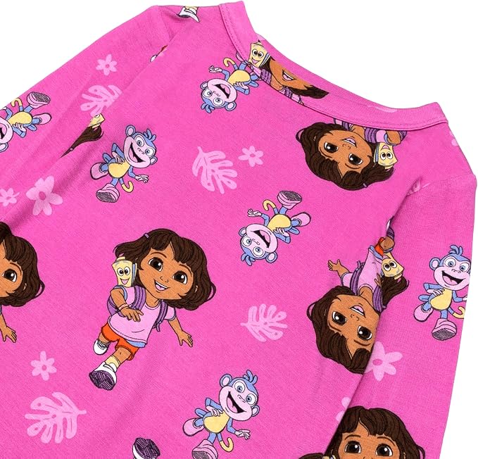 Nickelodeon Dora the Explorer Girls' Long Sleeve Top and Long Pants Two-Piece Pajama Set