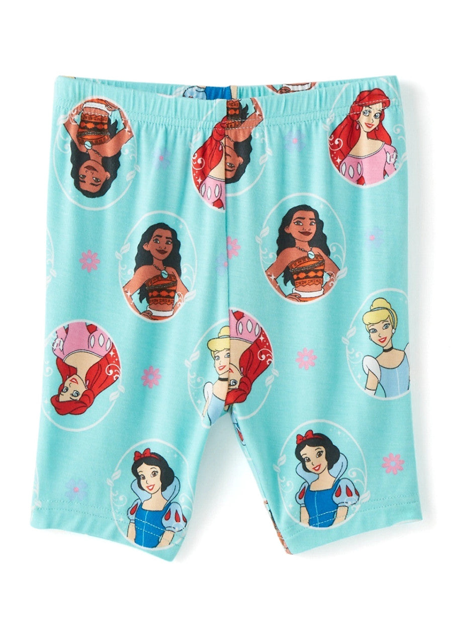 Disney Princess 2 Piece Girls Short Sleeve Pajama Set with Top and Pants