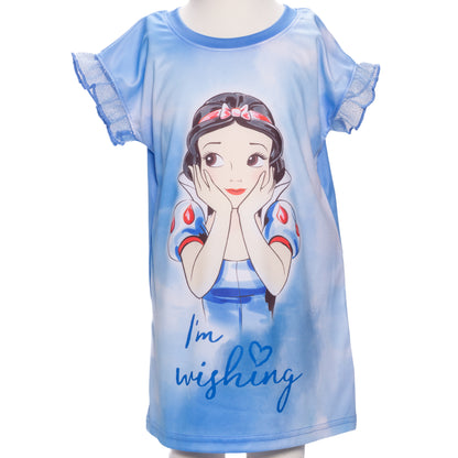 Disney Snow White Girls Blue Nightgown Sleepwear