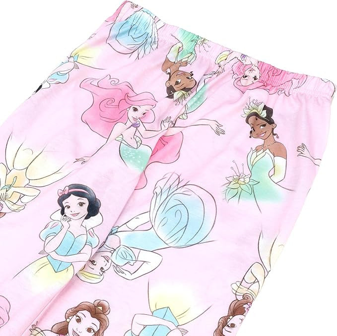 Disney Girls' 2-piece Loose-fit Pajama Set, Princess Matching Pajamas
