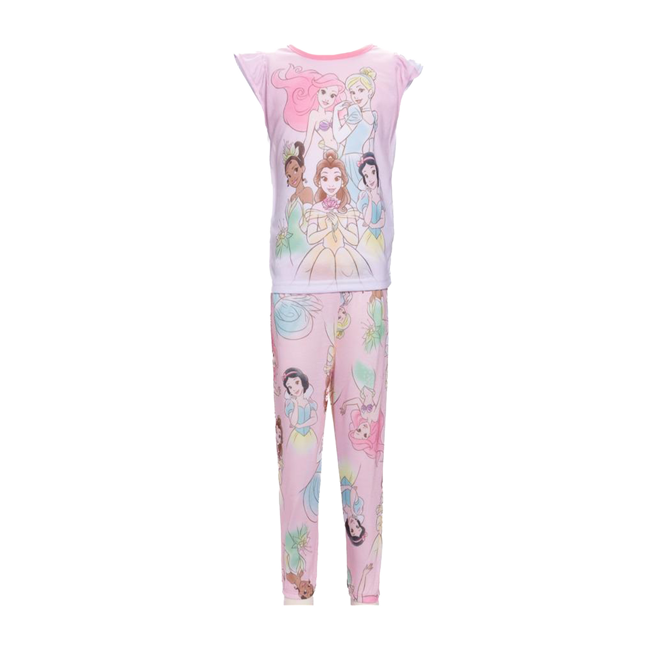 Disney Girls' 2-piece Loose-fit Pajama Set, Princess Matching Pajamas