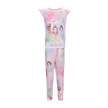 Disney Girls' 2-piece Loose-fit Pajama Set, Princess Matching Pajamas