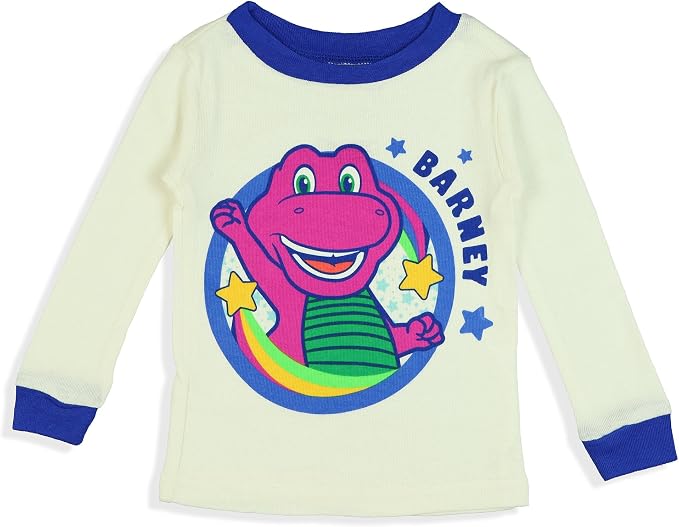 Official Barney Friends and Fun Infant 4-Piece Cotton Long-Sleeve Pajama and Lounge Sleepwear Sets