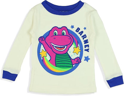 Official Barney Friends and Fun Infant 4-Piece Cotton Long-Sleeve Pajama and Lounge Sleepwear Sets