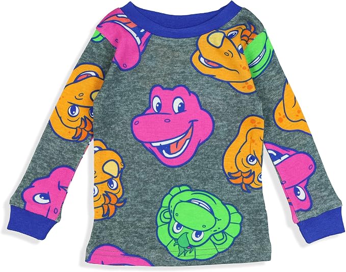 Official Barney Friends and Fun Infant 4-Piece Cotton Long-Sleeve Pajama and Lounge Sleepwear Sets