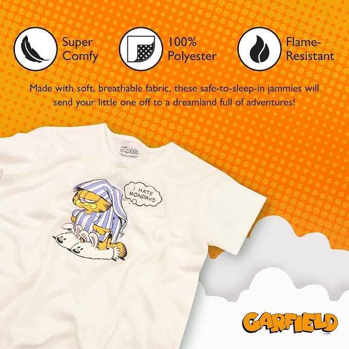 Garfield Unisex Kids' I Hate Mondays Short Sleeve Pajama Set