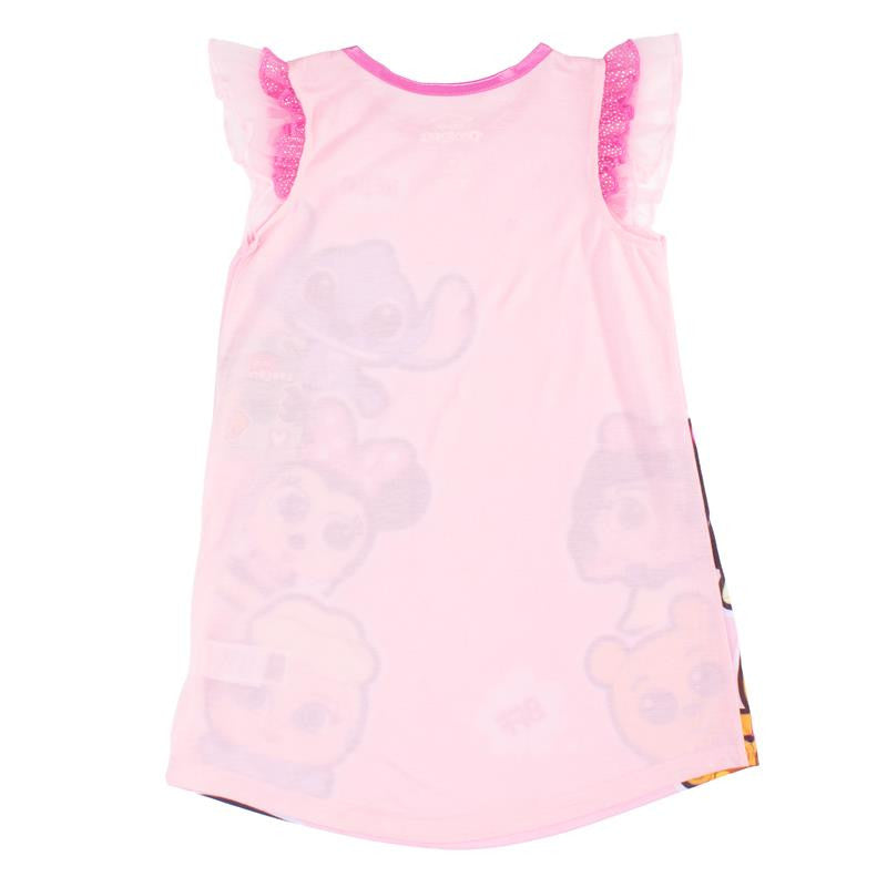 Girls Pink Disney Doorables Nightgown – Soft Sleeveless Sleep Dress with Cute Character Prints