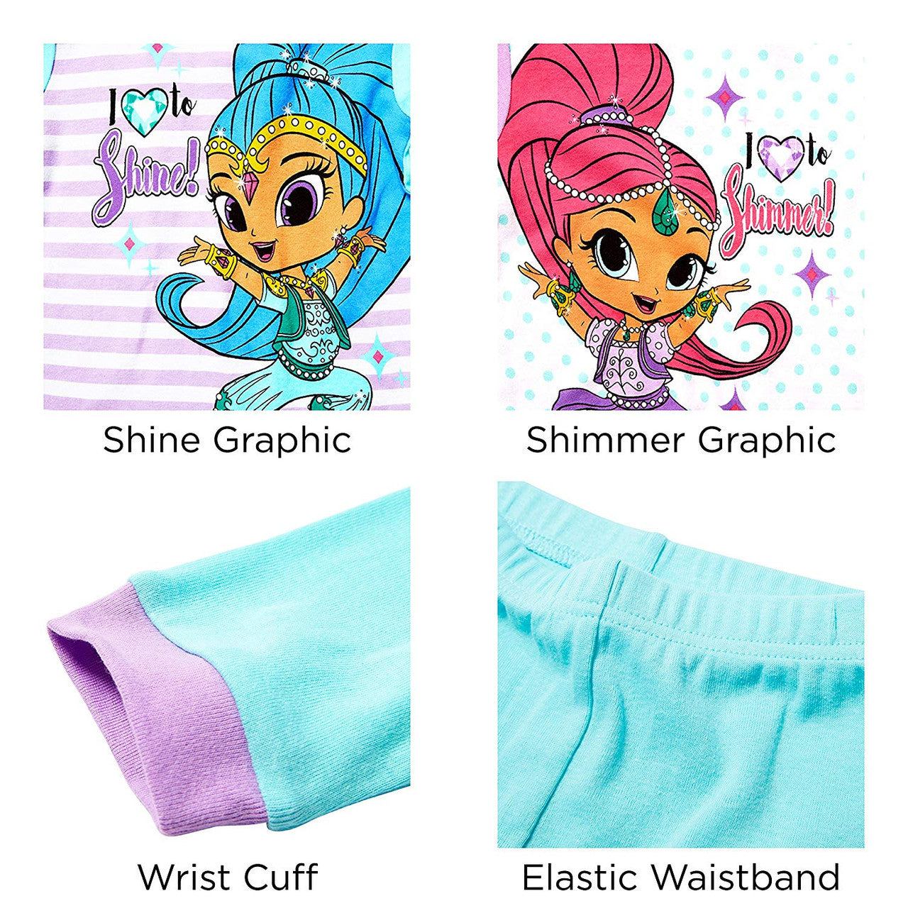 Shimmer and Shine 4-Piece Pajama Set - Size 4