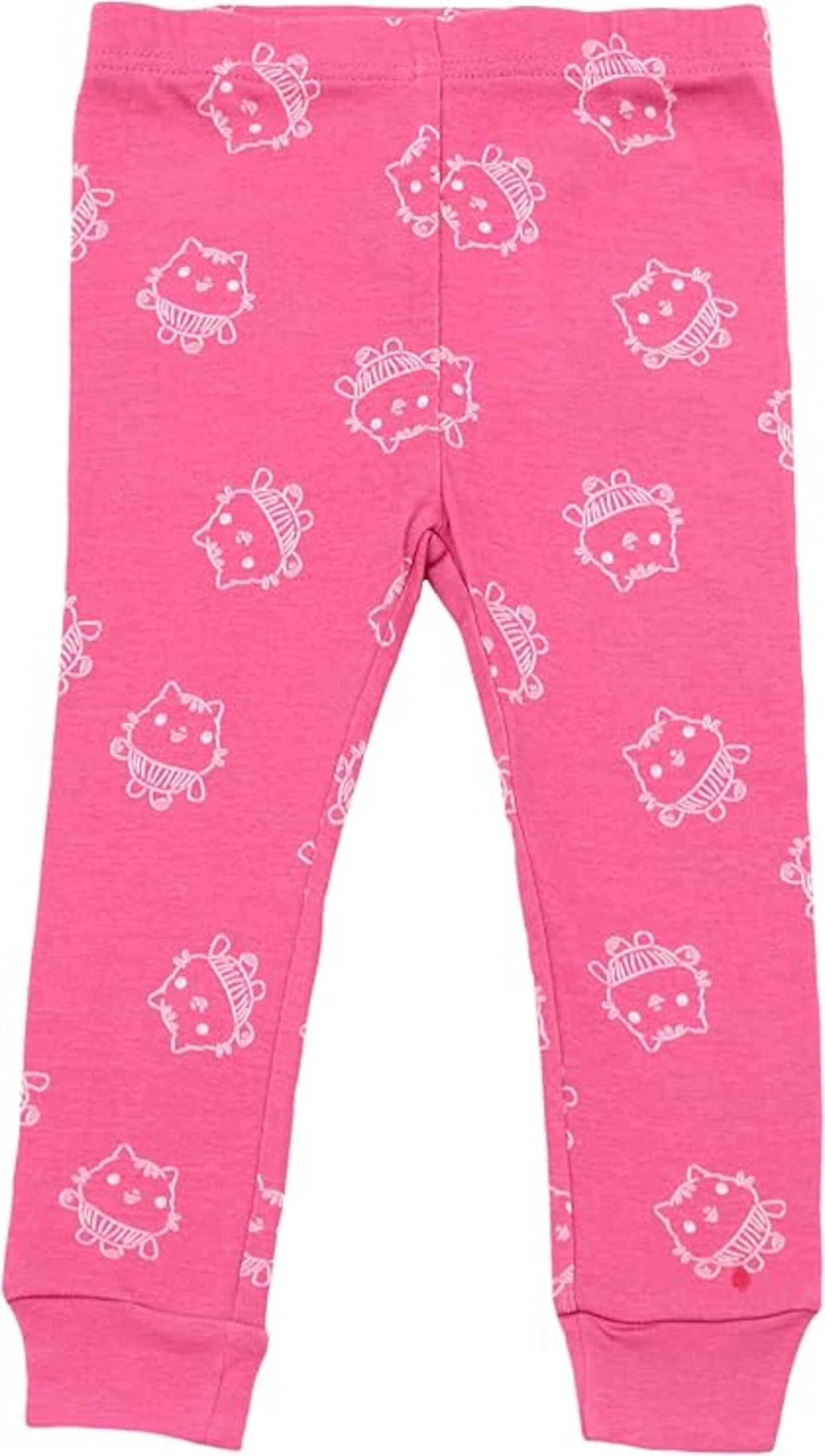 Gabby's Dollhouse Girls 2-Piece Cotton Pajama Set, Long Sleeve Gabby Pandy Paws and Cakey Graphic Top and Pants, Pink