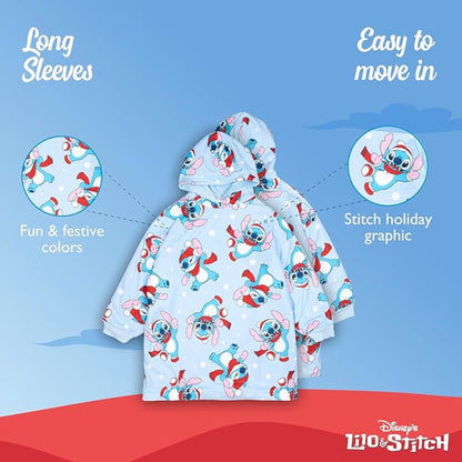 Disney Lilo and Stitch Unisex Hooded Nightgown Sleep Shirt Winter Stitch Print