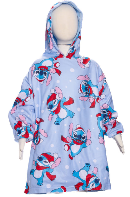Disney Lilo and Stitch Unisex Hooded Nightgown Sleep Shirt Winter Stitch Print