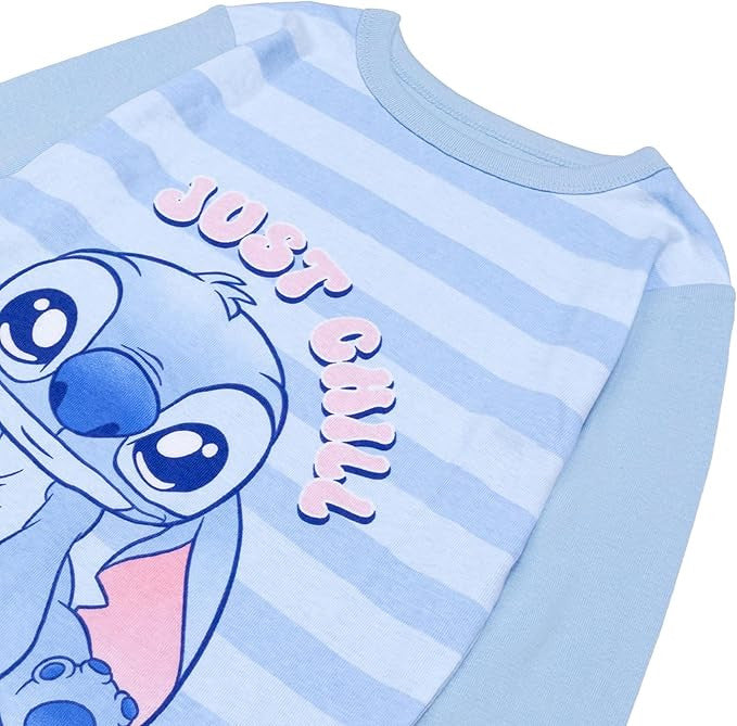 Disney Girls Lilo & Stitch 4-Piece Snug-fit Cotton Pajama Set
