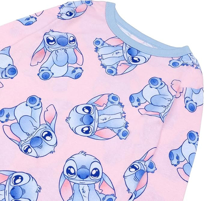 Disney Girls Lilo & Stitch 4-Piece Snug-fit Cotton Pajama Set
