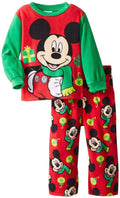 Disney Mickey Mouse Little Boys' Holiday Cozy Fleece Pajama Set, 4T