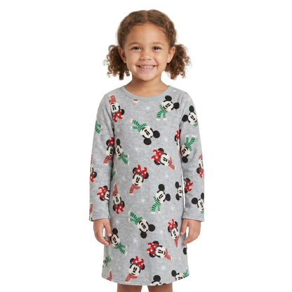 Disney Mickey & Minnie Mouse Girls Nightgown and Matching Doll Outfit Set, Jammies For Your Families, Red/White