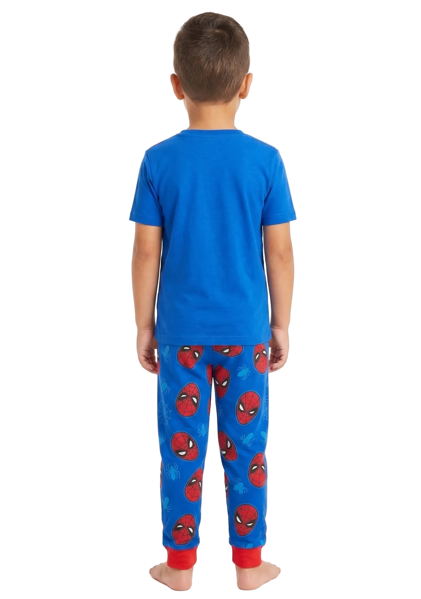 Marvel Spider-Man Boys 2-Piece Pajama Set, Short Sleeve T-Shirt and Pants Sleepwear Pack, Blue and Red