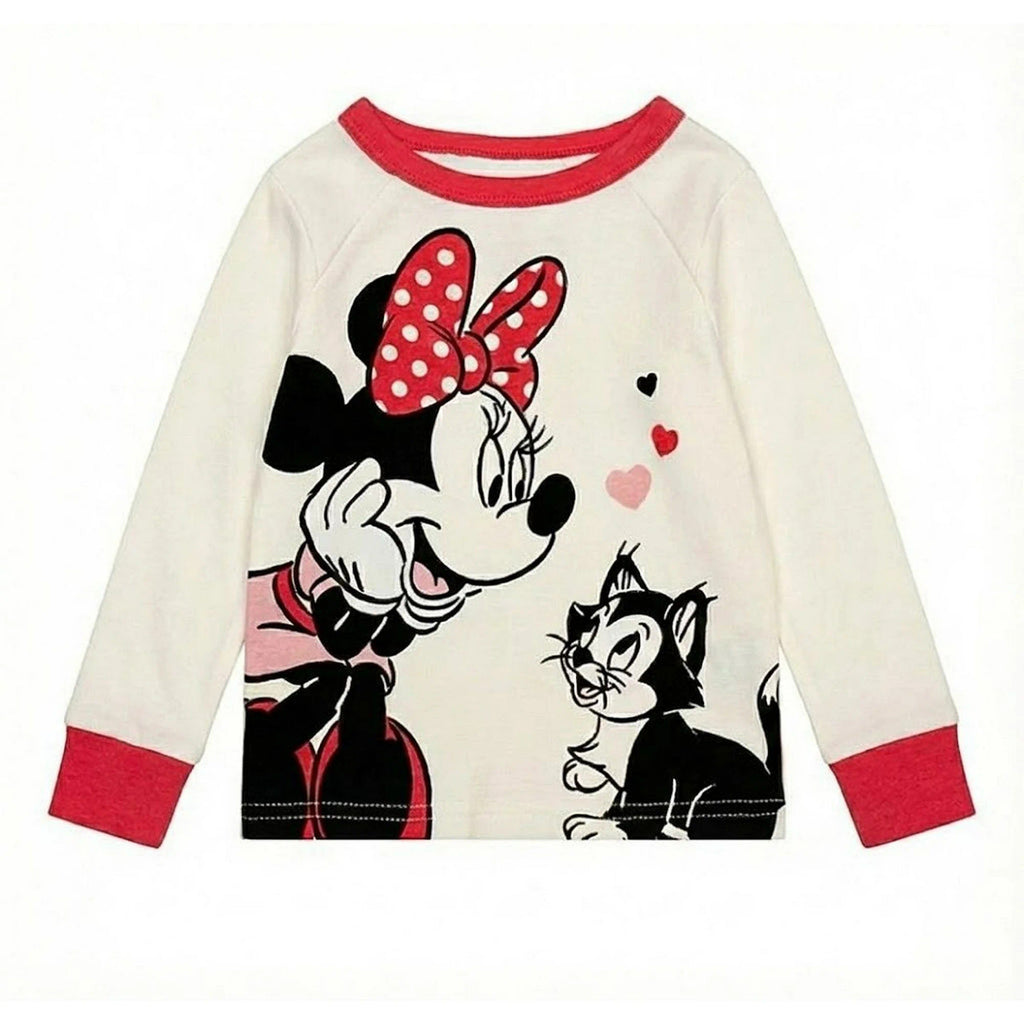 Toddler Girl's Minnie Mouse and Cat Figaro 4-Piece Character Pajama Set