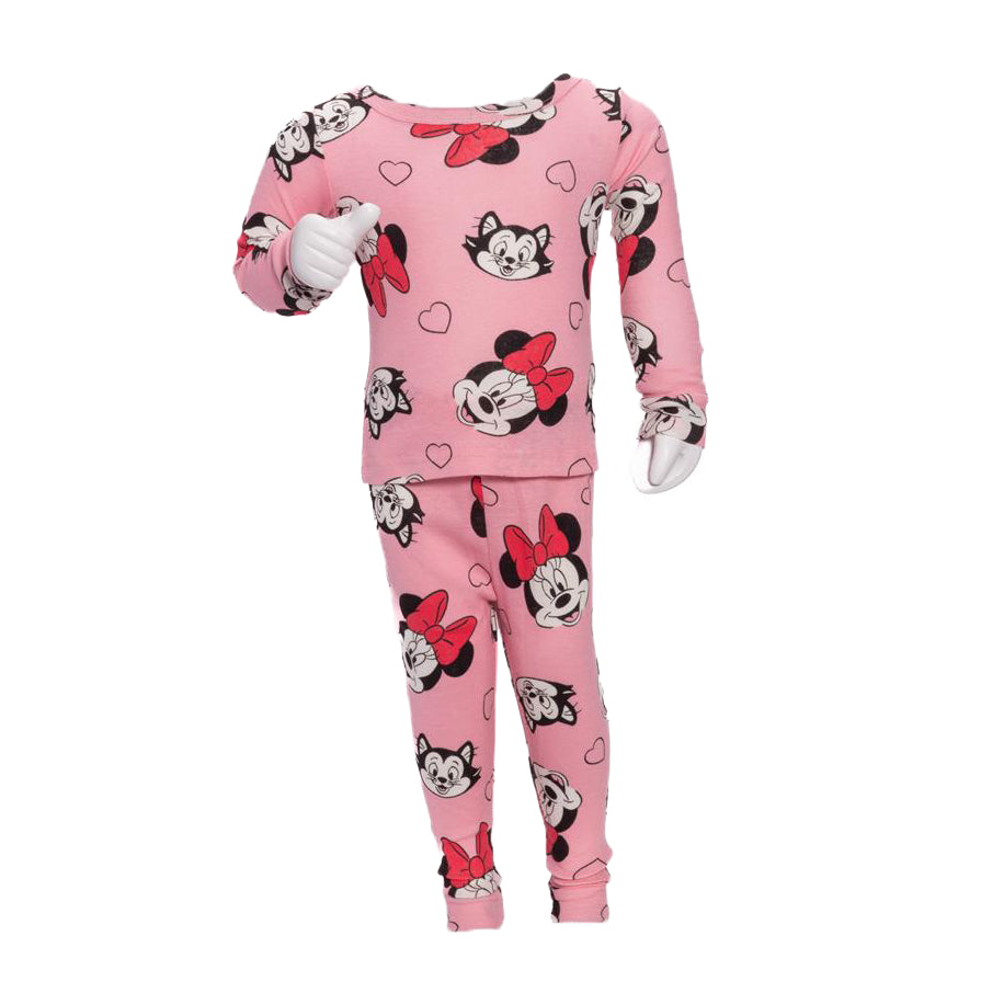 Toddler Girl's Minnie Mouse and Cat Figaro 4-Piece Character Pajama Set