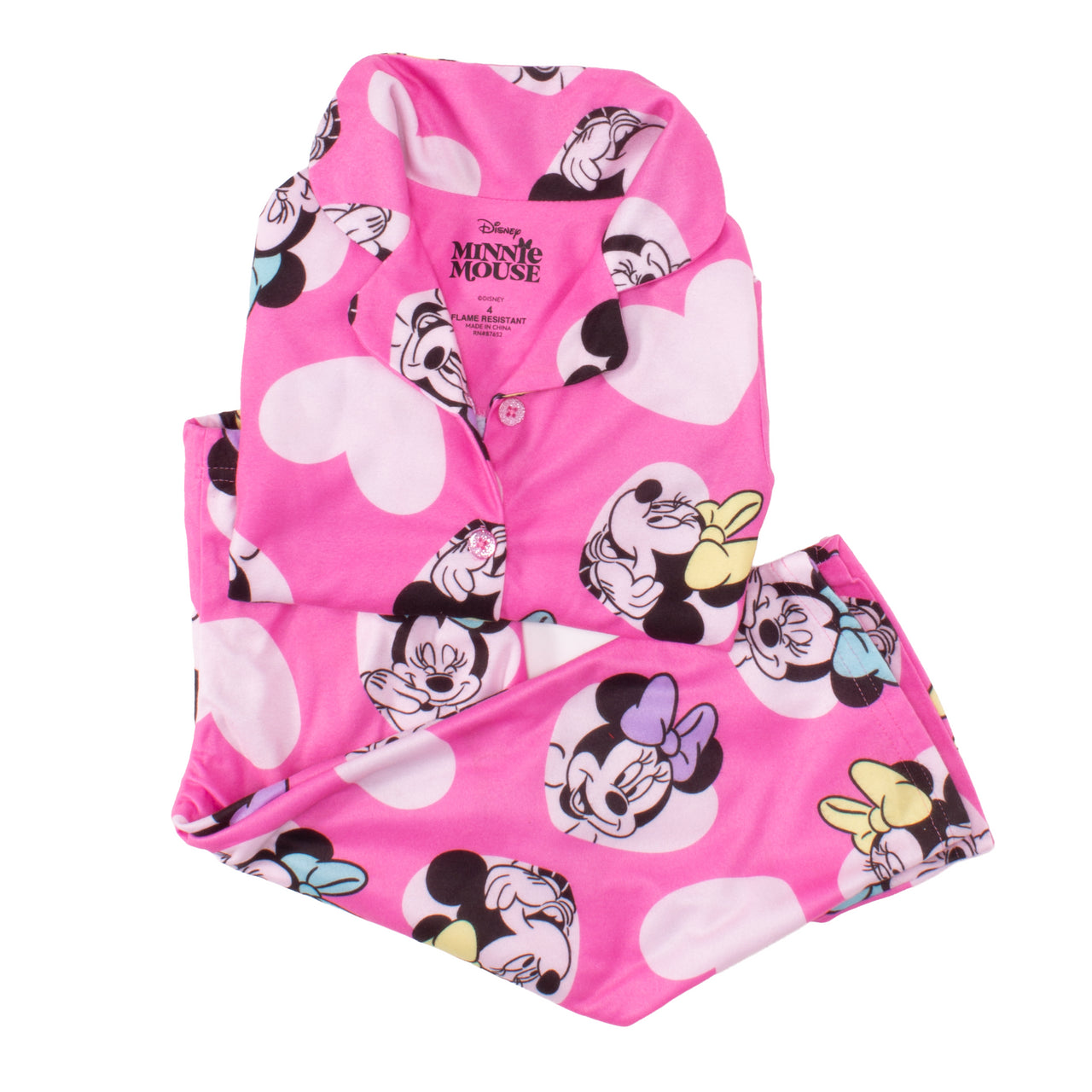 Minnie Mouse Heart Love Coat-Style Top and Pants - 2-Piece Pajama Set