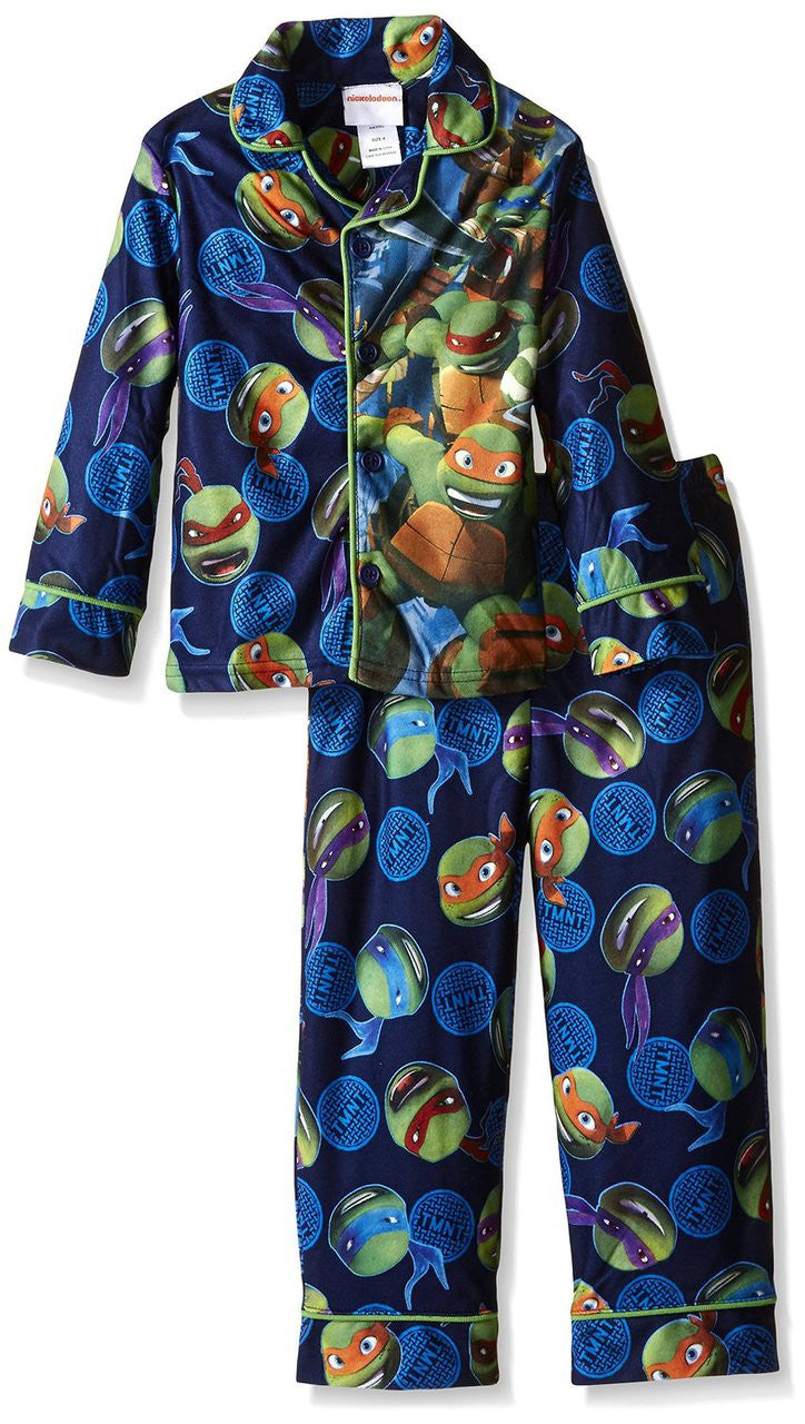 Nickelodeon Teenage Mutant Ninja Turtles Little Boys' Ninja Protection 2-Pc PJ Coat, Blue, 4