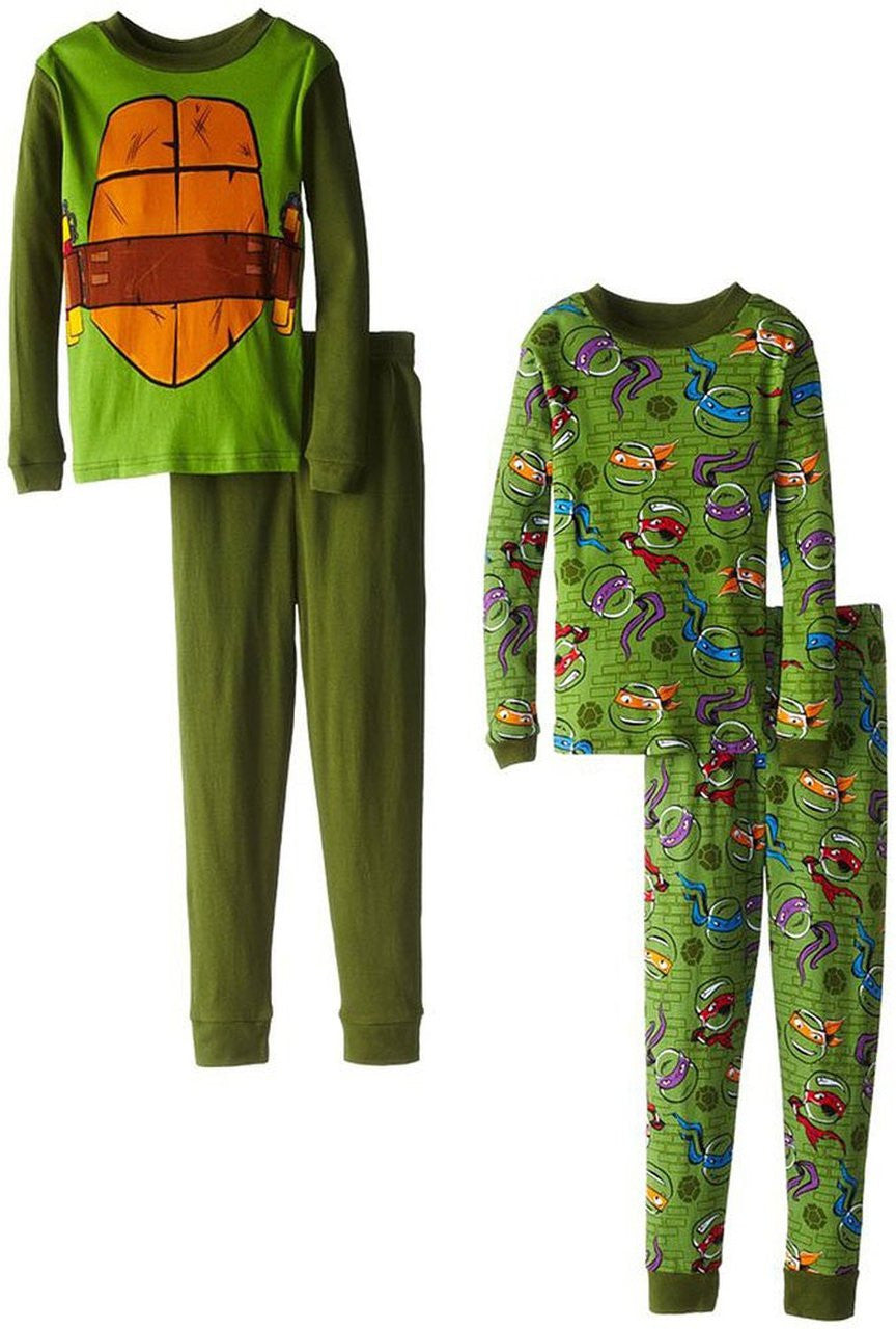 Teenage Mutant Ninja Turtles Little Boys' Michaelangelo Costume 4-Piece Pajama Set, 10