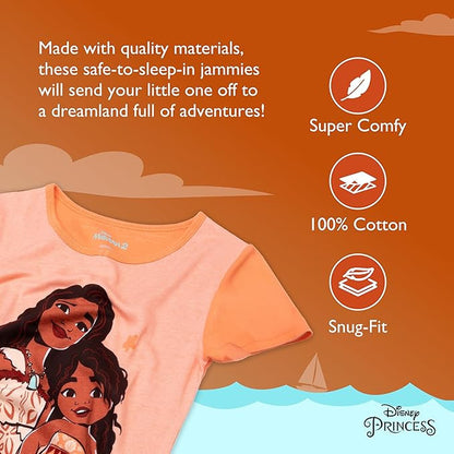 Disney Moana 2 Toddler Girls Ocean Sisters 4-Piece Pajama Set
