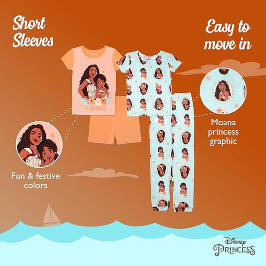 Disney Moana 2 Toddler Girls Ocean Sisters 4-Piece Pajama Set