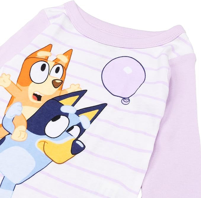 Bluey Girls 4-Piece Long Sleeve Pajama Set