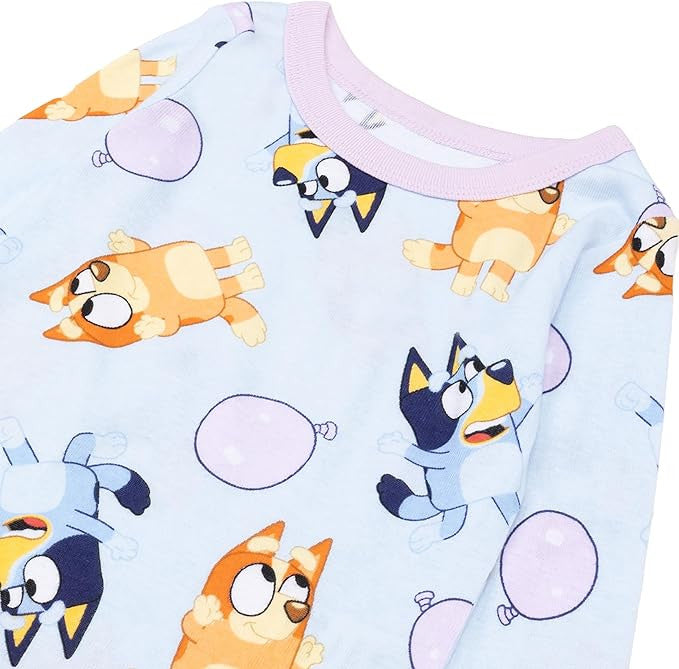Bluey Girls 4-Piece Long Sleeve Pajama Set