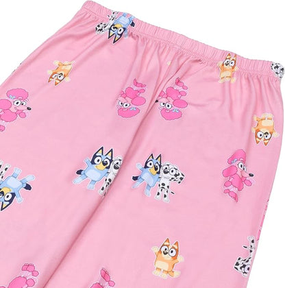 Bluey Toddler Girls Pajama Set Long Sleeve Top and Pink Pants with Character Print Sleepwear Sizes 2T 3T 4T
