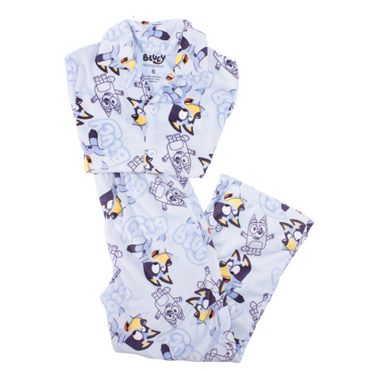 Bluey Toddler Boys Button-Up 2-Piece Pajama Set