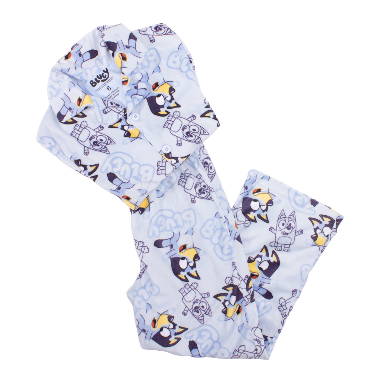 Bluey Toddler Boys Button-Up 2-Piece Pajama Set