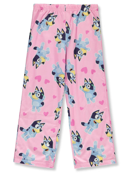 Bluey Girls 2-Piece Pajama Set – Pink Button-Up Long Sleeve Sleepwear