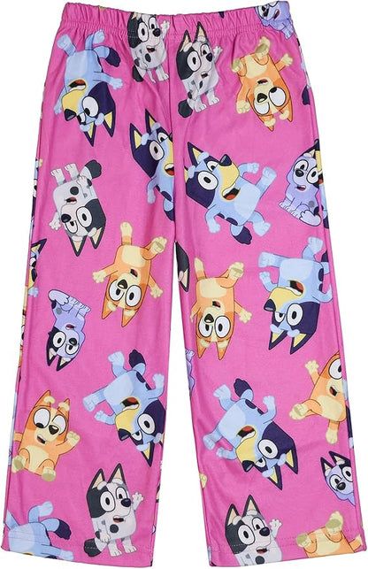 Bluey Toddler Girls Pink Button-Front Pajama Set with Long Sleeves and Pants, Character Print, Sizes 2T 3T 4T