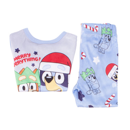 Bluey Boys Christmas 2-Piece Pajama Set – Long Sleeve Holiday Sleepwear with Printed Pants