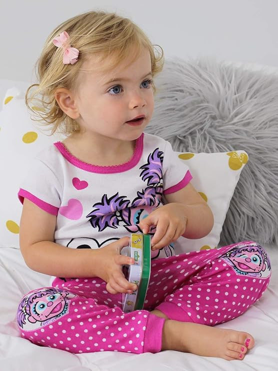 Sesame Street Girls Soft Elmo and Abby Cadabby Pajama Set